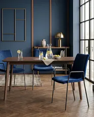 Set di 2 sedie da pranzo JEFFERSON Velluto Blu scuro_788547