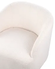 Poltrona girevole LAVIK Bouclé Bianco sporco_848061