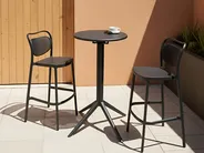 Tavolo da bar da giardino LEGRENA 60 cm 60 cm Nero_1035068