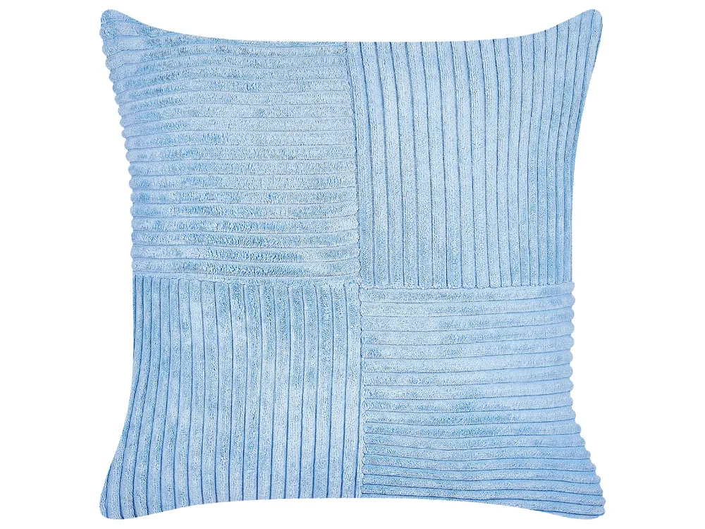 Zestaw 2 poduszek dekoracyjnych MILLET 43 x 43 cm Sztruks Niebieski Wzór geometryczny_854656