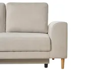 Corner Sofa Bed 3 Seater NUBORG Chenille Light Beige Left Hand_1017680
