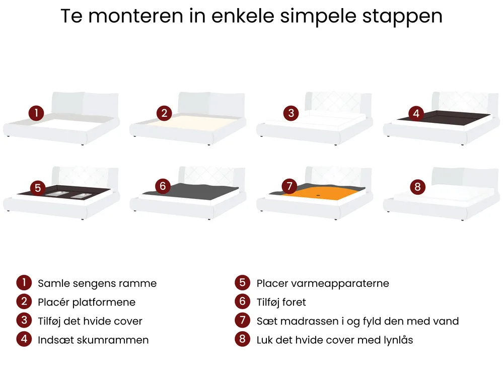 Waterbed Kunstleer ZEN 160 x 200 cm Donker essenhout_1020635