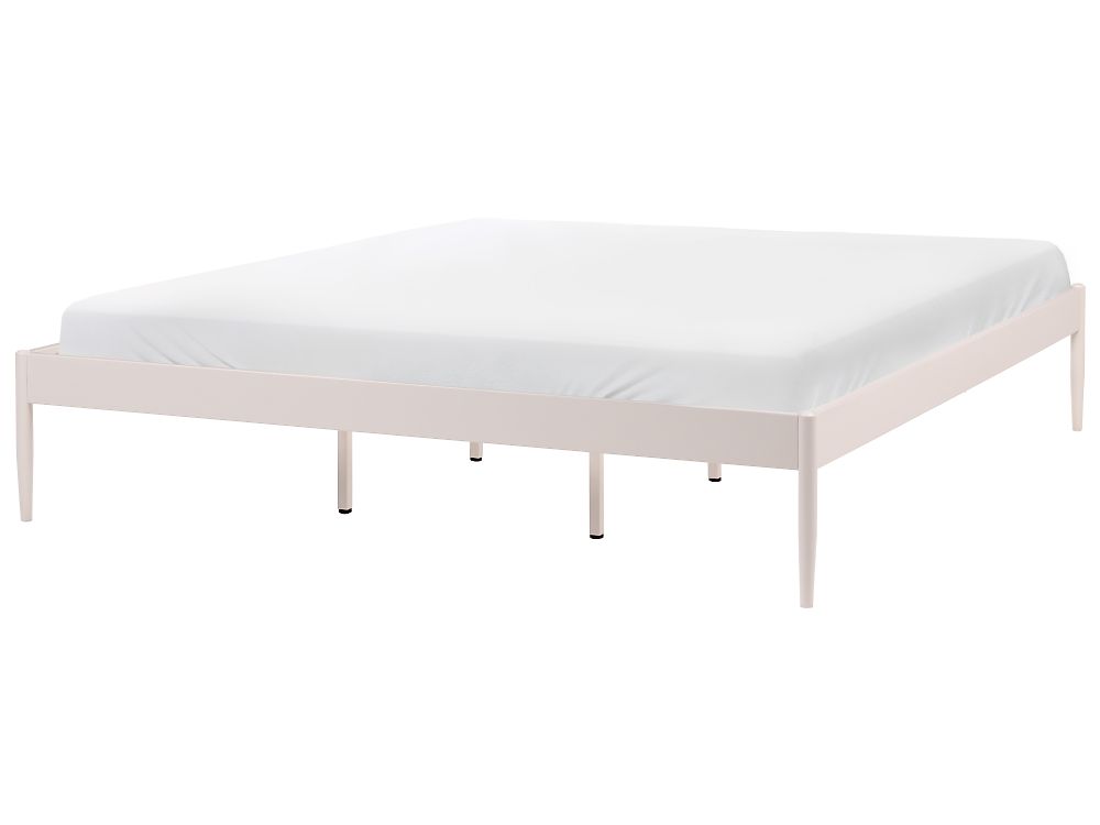 Bett mit Lattenrost Metall VAURS 180 x 200 cm Hellbeige