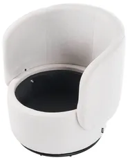 Swivel Armchair HORSENS with Storage Fabric Off-White_1063283