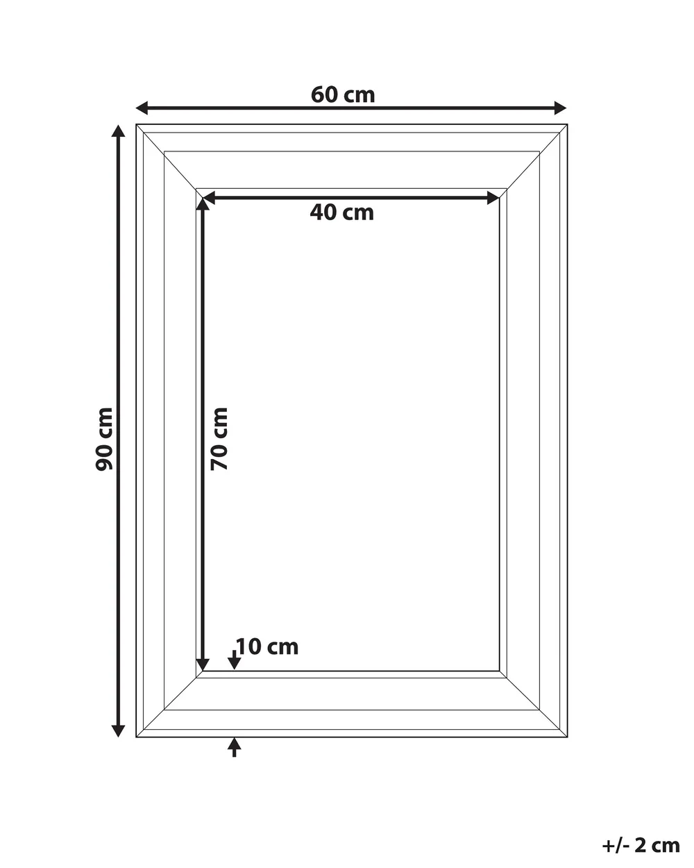 Wall Mirror LUNEL 60 cm 90 cm Black_757608