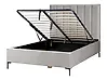 Ottoman Bed SEZANNE Velvet Light Grey 140 x 200 cm (EU Double)