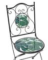 Gartenstuhl Metall schwarz / grün 2er Set zusammenklappbar COZZANA_919818