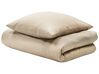 Set copripiumino in cotone satinato beige 200 x 220 cm AVONDALE_815160