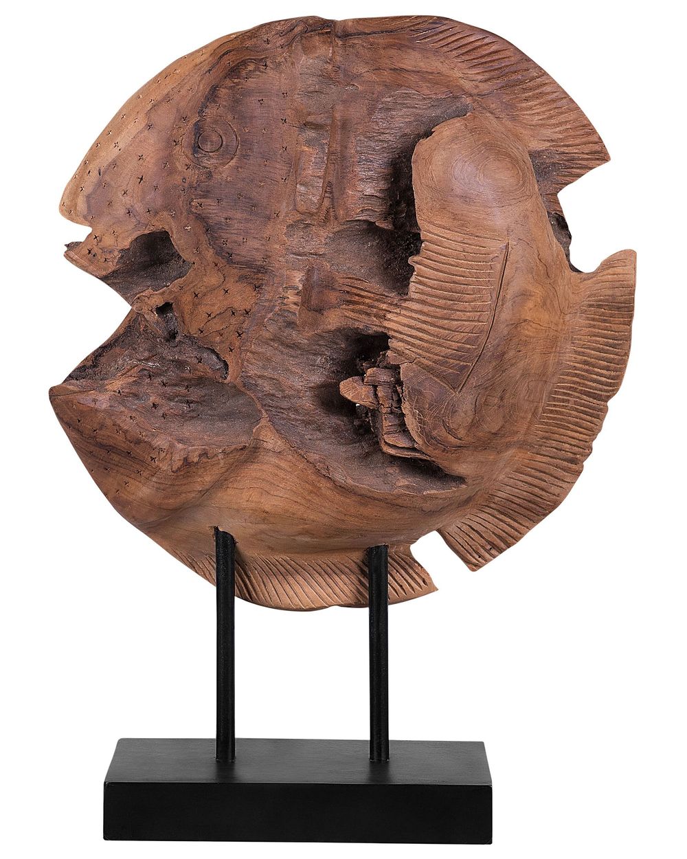 Accessorio decorativo Pesce PLAICE FISH Legno di teak Marrone