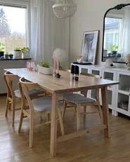 Set of 2 Dining Chairs LYNN Wood Light Brown/ Grey_924540