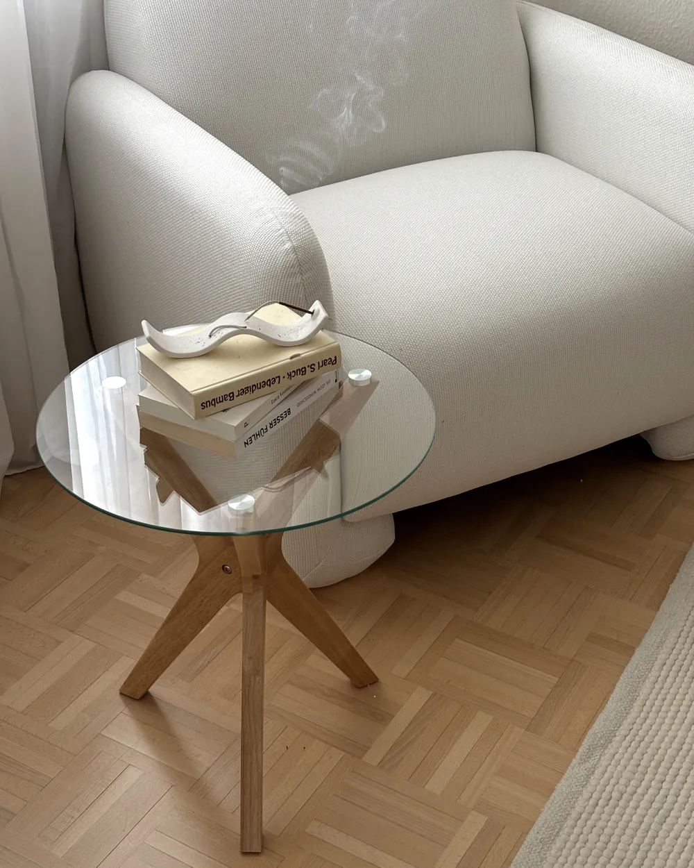 Side Table VALLEY Tempered Glass Light Brown_1023804