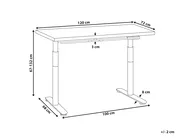 Biurko regulowane elektrycznie DESTINAS 120 cm 72 cm Szary/ czarny_899642