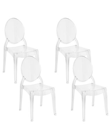 Set of 4 Dining Chair Transparent MERTON