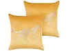 Conjunto de 2 cojines decorativos MARULA 45 x 45 cm Terciopelo Mostaza Patrón animal