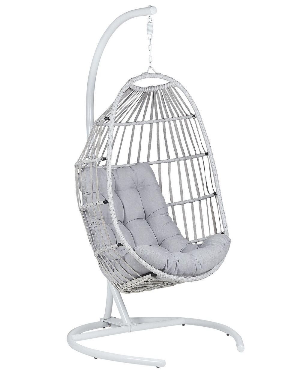 Hängesessel mit Gestell SESIA Polyrattan Hellgrau