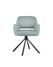 Set of 2 Dining Chairs Swivel LOURES Fabric Light Blue_945720