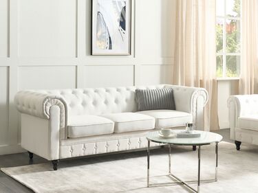 3 Seater Fabric Sofa Off-White CHESTERFIELD