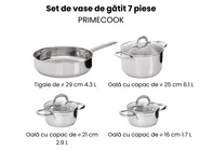 Set de 7 piese pentru gătit PRIMECOOK Oțel inoxidabil Argintiu_1051153