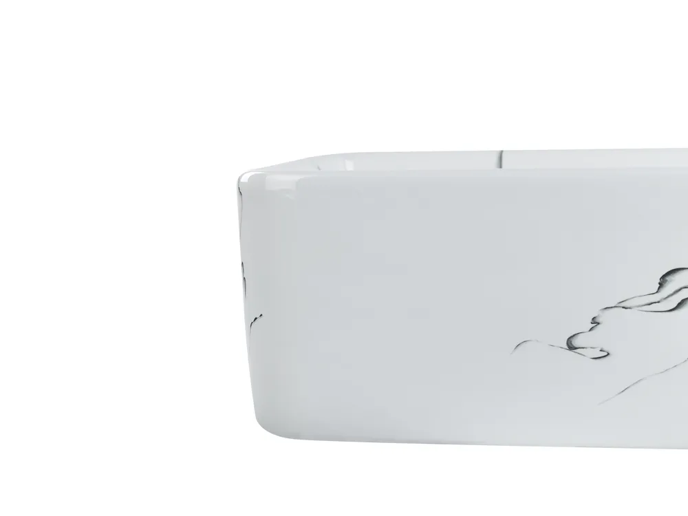 Countertop Basin HOPI 490 x 380 mm Ceramic White Marble_922226