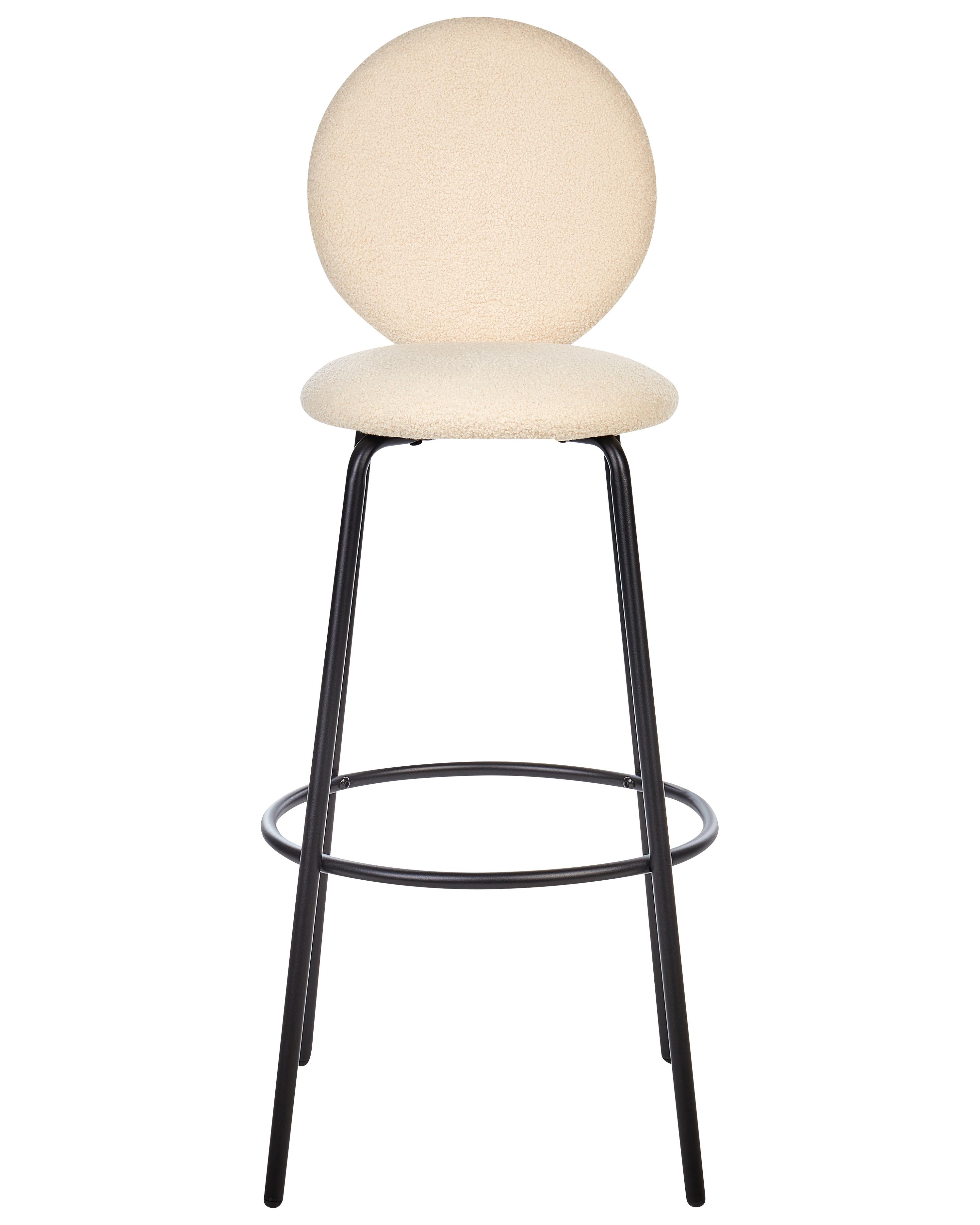 Set of 2 Boucle Bar Chairs Light Beige EMERY_913941