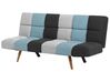 Fabric Sofa Bed Grey and Blue Patchwork INGARO_754796