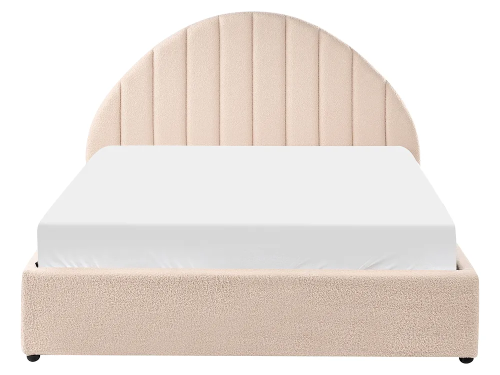 Ottoman Bed CHADENET Boucle Light Beige 140 x 200 cm (EU Double)_1151061