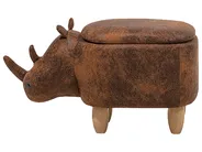 Storage Animal Stool RHINO Rhino Faux Leather Light Brown_710466