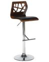 Swivel Bar Stool Dark Wood with Black PETERSBURG_713221