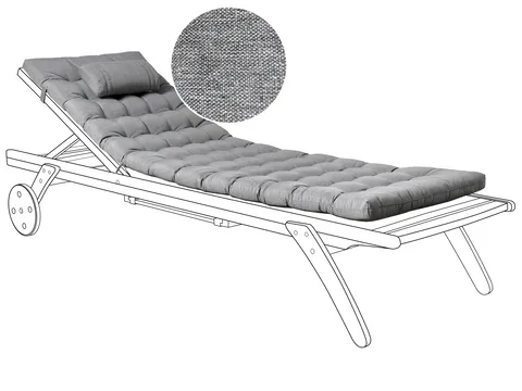 Cuscino Imbottito Detex Per Sdraio – Effetto Lino, 5 Cm Di Spessore, Idrorepellente, Con 8 Bottoni, 174x43 Cm