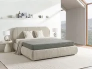 Letto contenitore CAMPAN Tessuto Tortora 180 x 200 cm_1056197