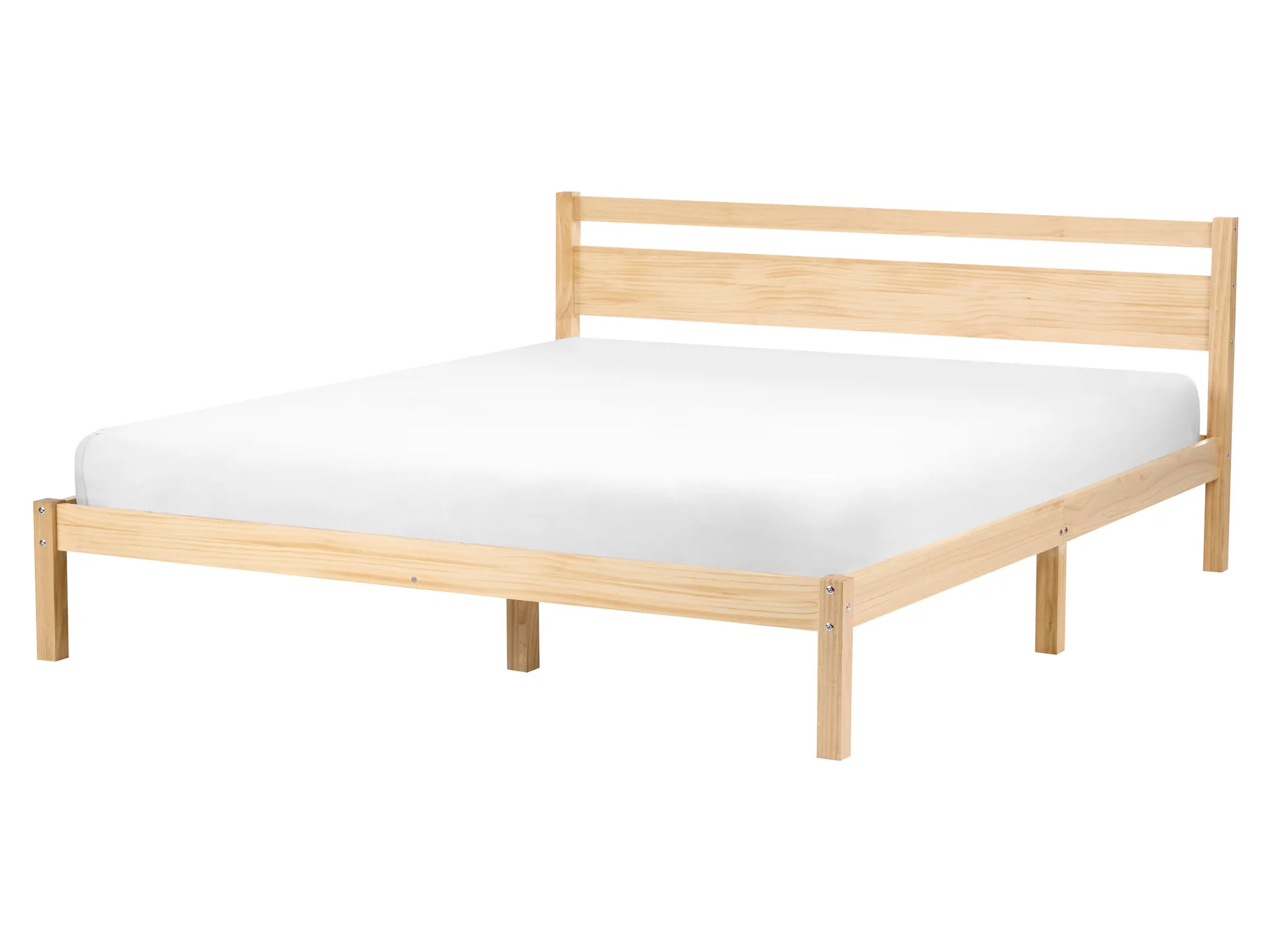 Bett mit Lattenrost Kiefernholz MERCURER 160 x 200 cm Hellbraun_1113217