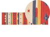Kelim Teppich Baumwolle mehrfarbig 80 x 300 cm geometrisches Muster Kurzflor ALAPARS_869815