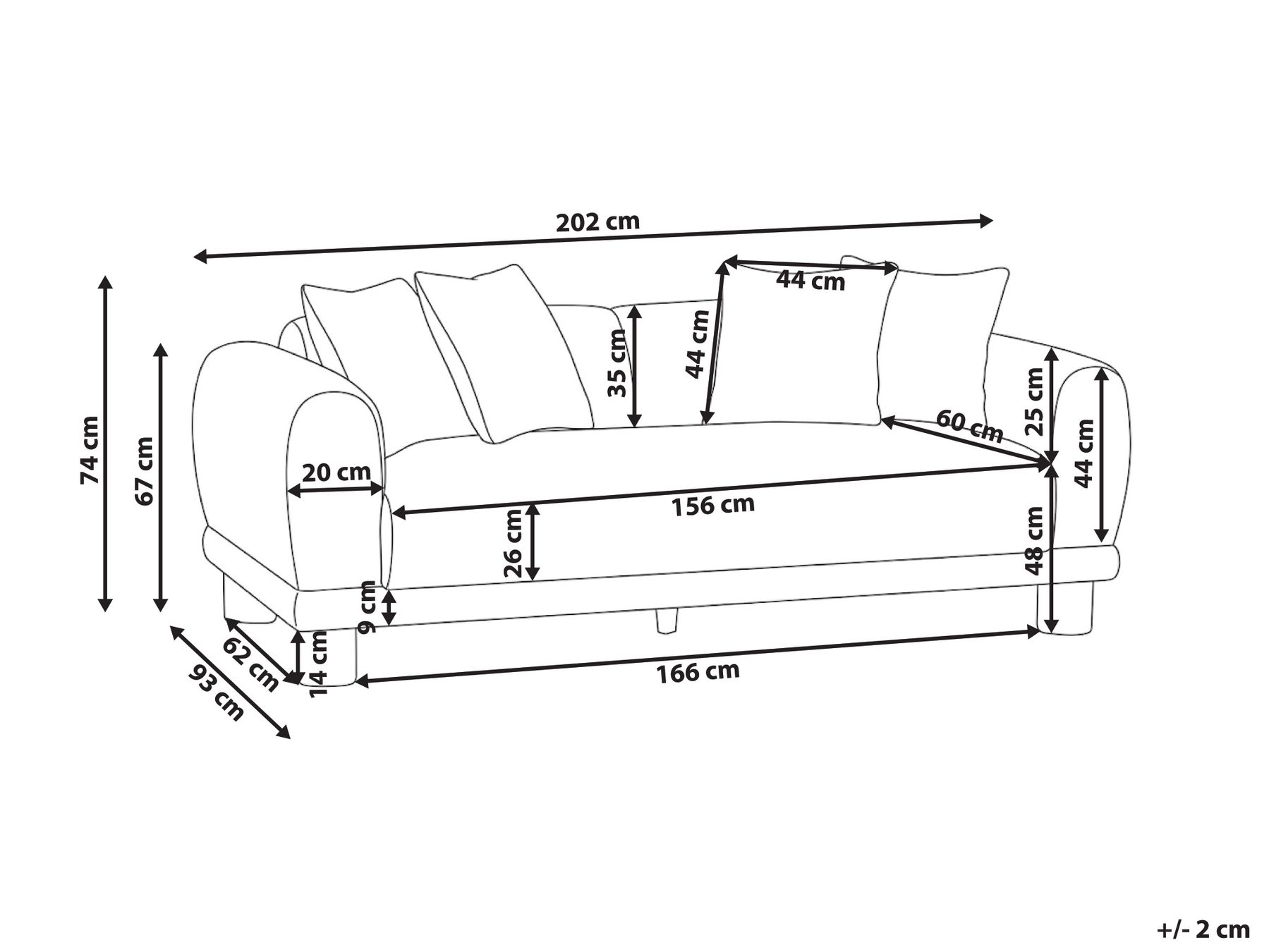 Sofa 3 Seater PORI Fabric Taupe_1060017