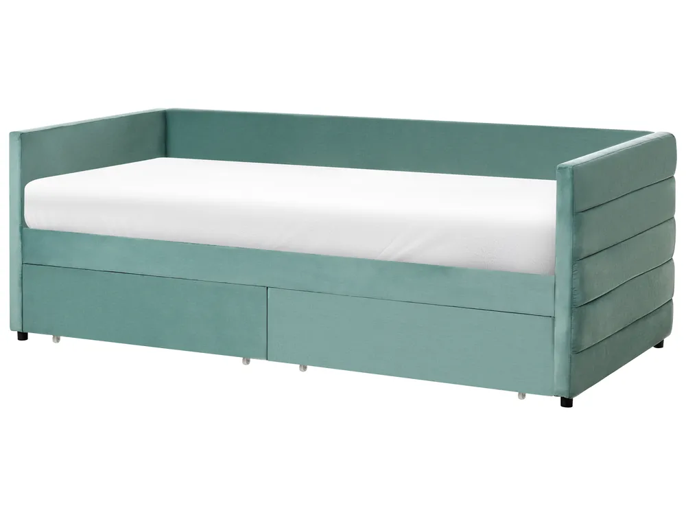 Daybed with Storage MARRAY Velvet Mint Green 90 x 200 cm (EU Single)_1022002