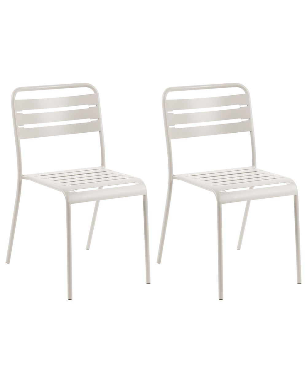 Lot de 2 chaises de jardin LEFKADA Métal Beige clair