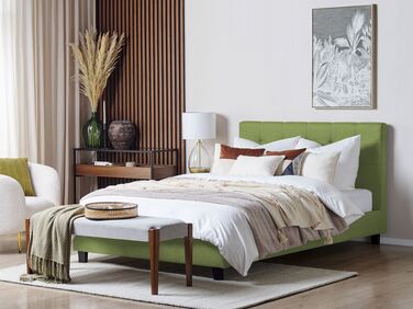 Fabric EU King Size Bed Green LA ROCHELLE