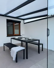 Set da pranzo da giardino con panche 6 posti NARDO Nero_979128