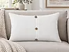 Set of 2 Decorative Cushions BANORI 30 x 50 cm Linen White Solid