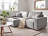 Corner Sofa Bed KARILA with Storage Fabric Grey Right Hand