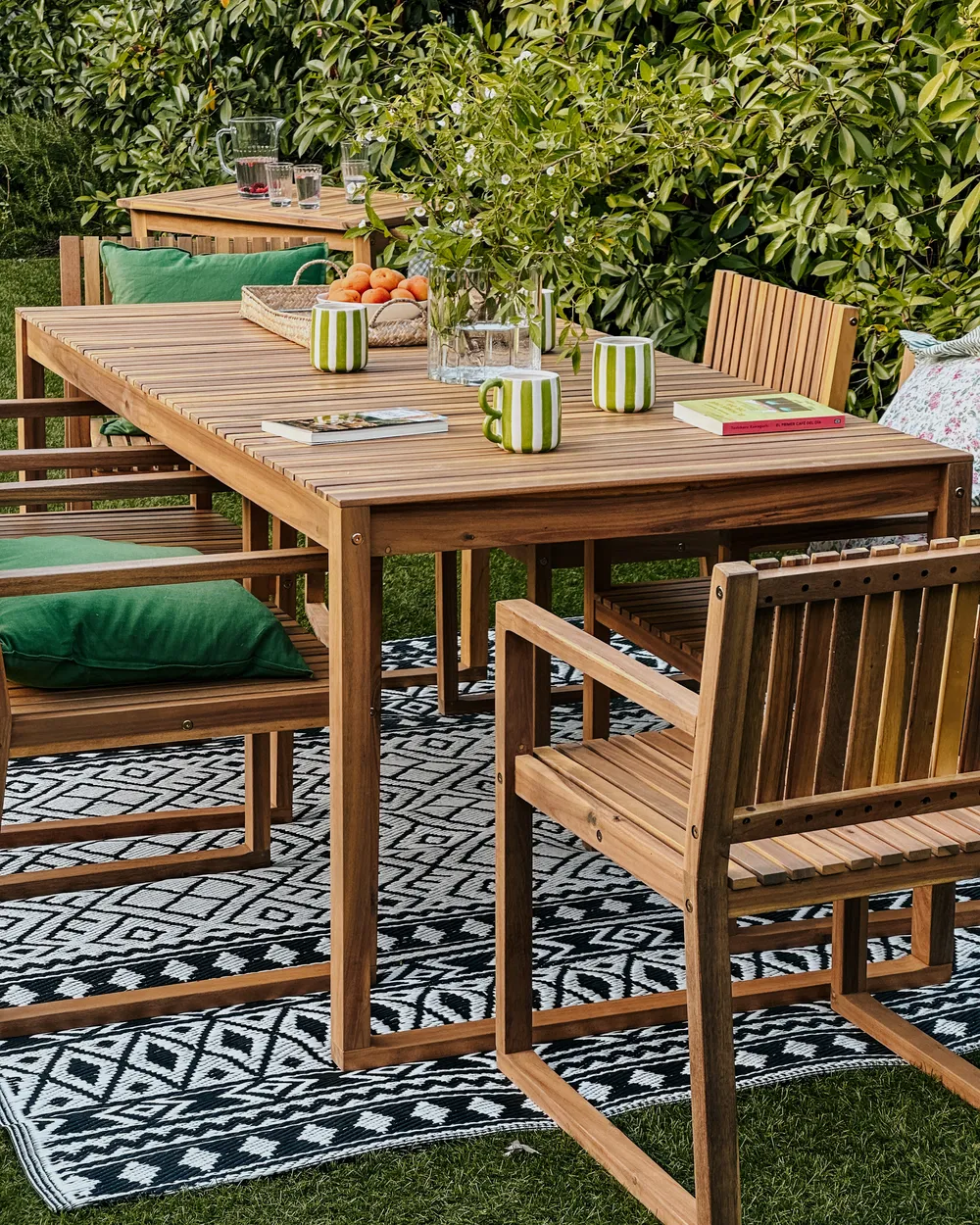 Garden Dining Set 6 Seater SASSARI II Certified Acacia Wood Light Brown_942667