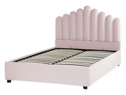 Ottoman Bed VINCENNES Velvet Pastel Pink 140 x 200 cm (EU Double)_837325