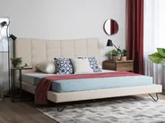 Bed Fabric LANNION 160 x 200 cm (EU King Size) Light Beige_759675