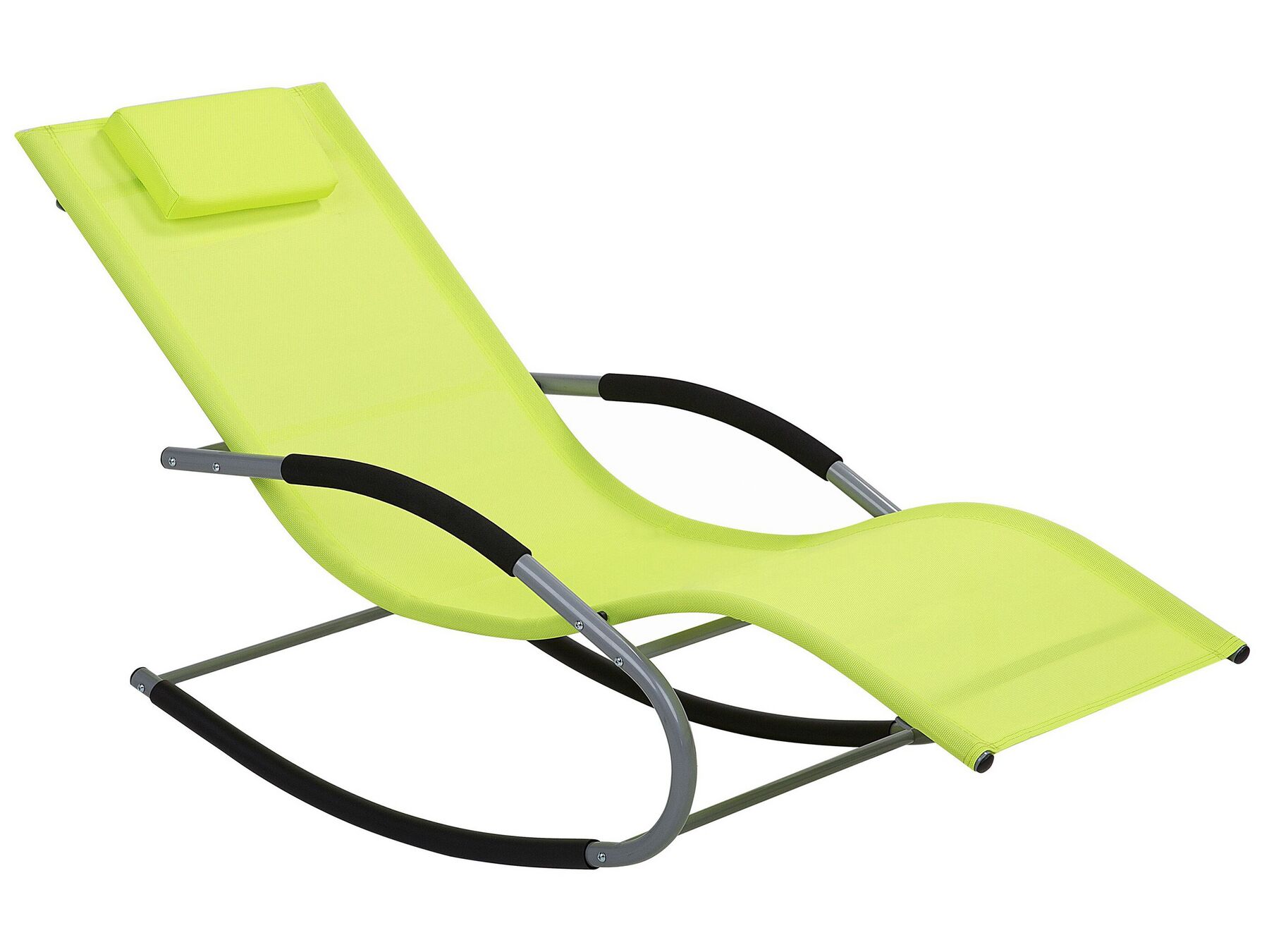 Steel Rocking Sun Lounger Lime Green CARANO_751327