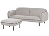 3-Sitzer Sofa hellgrau / schwarz mit Ottomane TONSBERG_896880