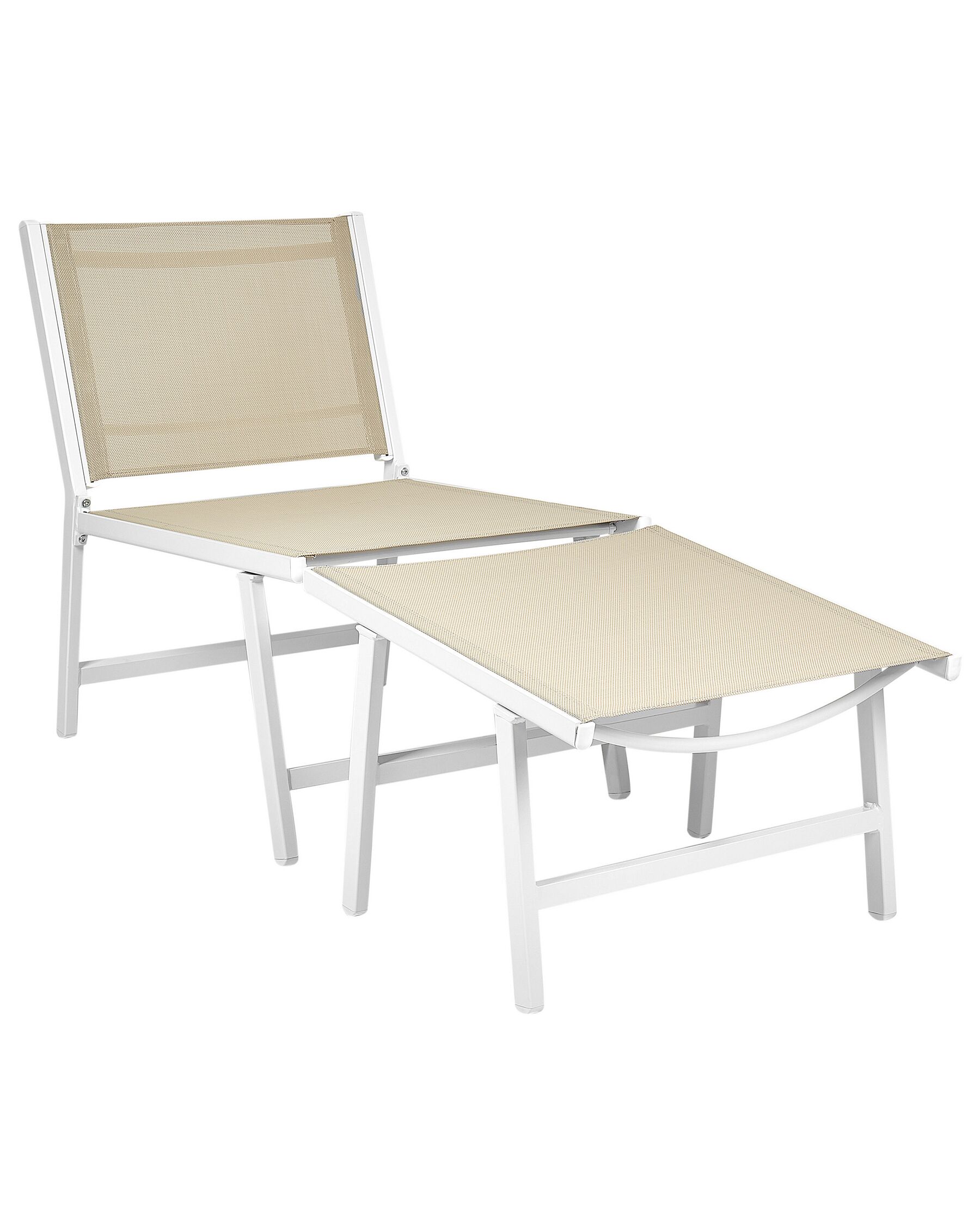 Trädgårdsstol med fotstöd beige MARCEDDI_928402