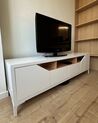 TV-Möbel weiss / heller Holzfarbton mit 2 Schubladen 160 x 40 x 44 cm CINCI_921413