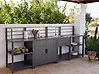 Conjunto de 4 muebles de cocina exterior con fregadero VIGGIANO Gris Metal