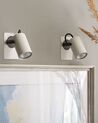 Set of 2 Metal Spotlight Lamps White KLIP_828825