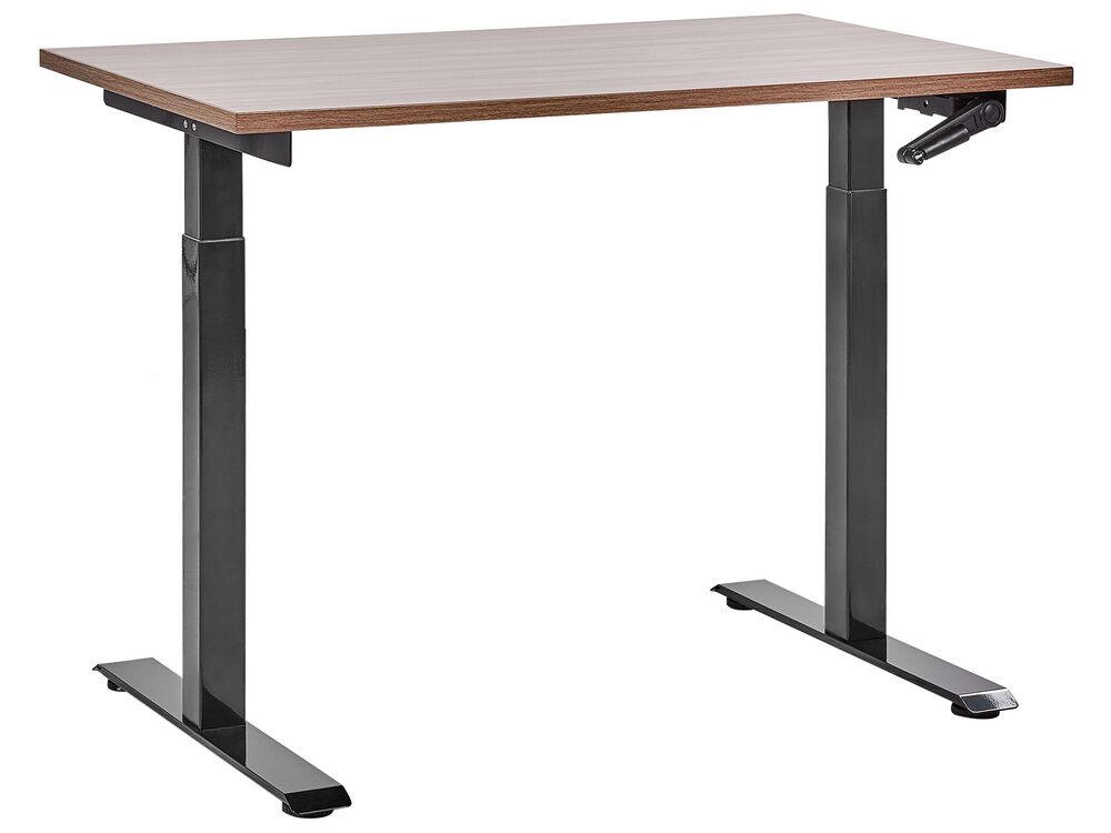 Bureau réglable en hauteur manuellement DESTINES 120 cm x 72 cm Marron/noir