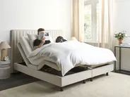 Bett verstellbar Stoff DUKE II 160 x 200 cm Hellbeige_910544